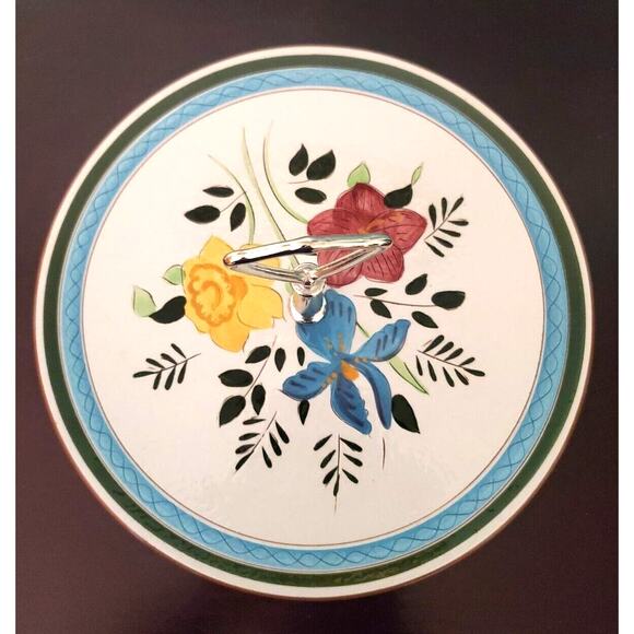 Vintage Stagl Pottery Country Garden 10" Tidbit Serving Plate Tray Stagle Stragl - Picture 2 of 10